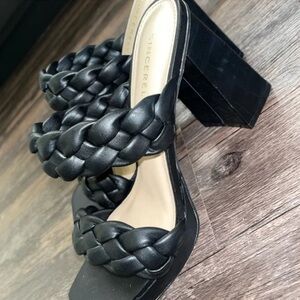 Sincerely Jules Black Elegant Braided Heels